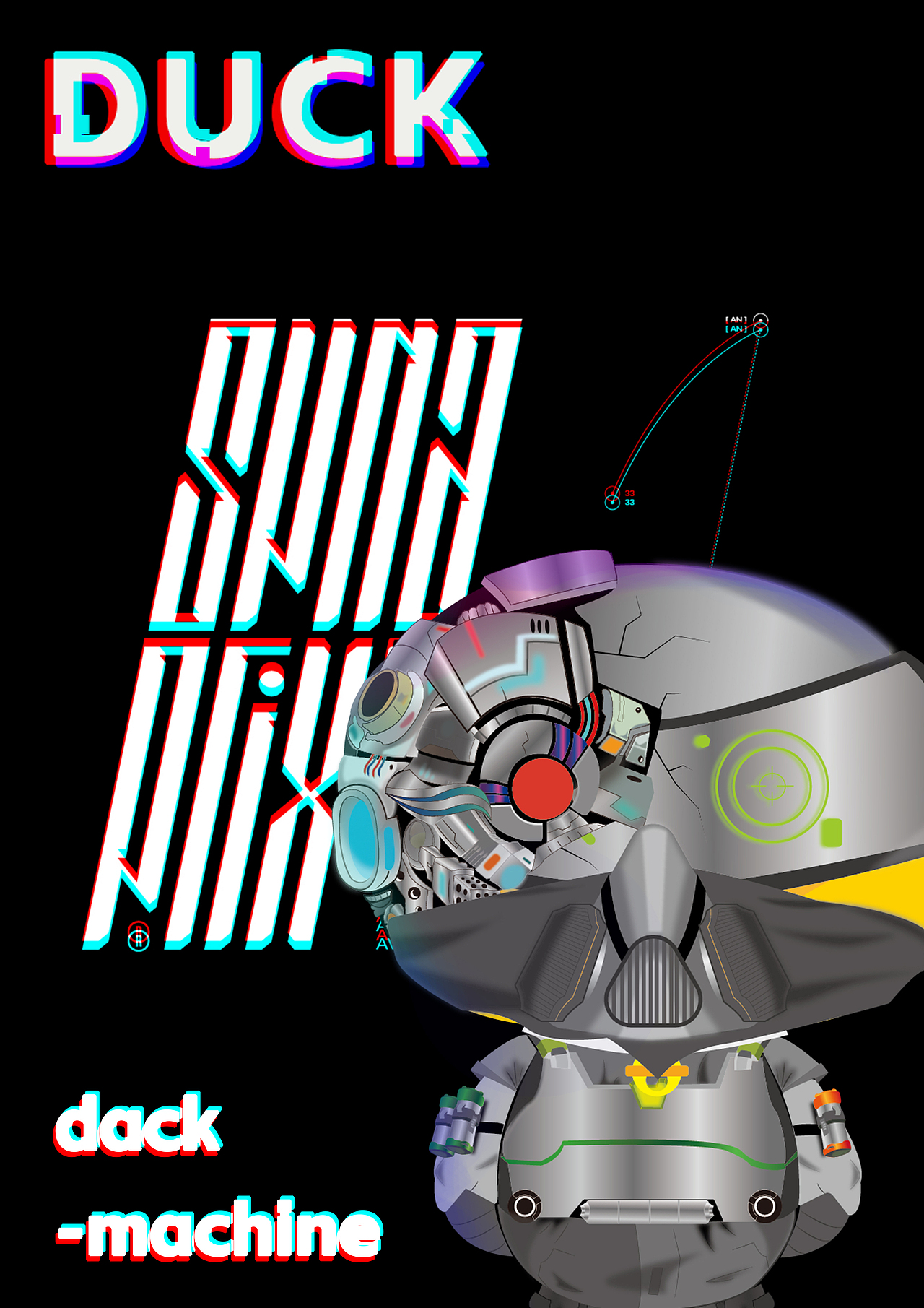 Adobe Illustrator 练习 赛博朋克ip形象