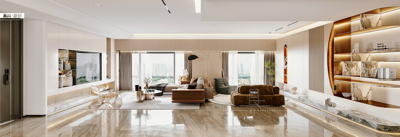 深圳300㎡大平层，旧房改造（图ZMzE3NTU5OTgw） - 家装设计 - 站酷设计师莫川建筑空间设计原创素材 - 站酷ZCOOL