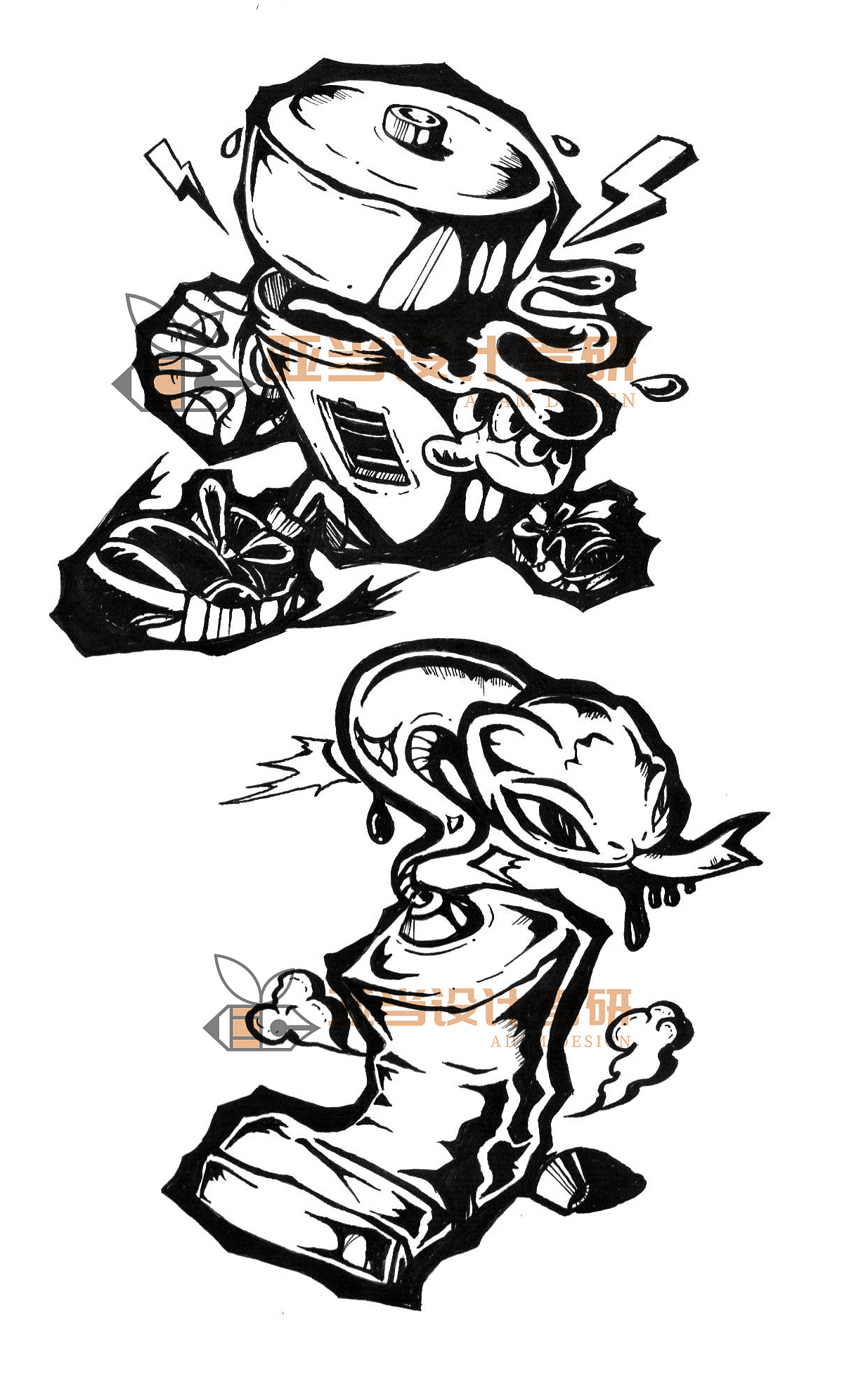 南昌大学艺术设计考研 图形创意手绘练习（图ZMzQzOTE3NDA4） - 其他 - 站酷设计师亚当设计考研原创素材 - 站酷ZCOOL