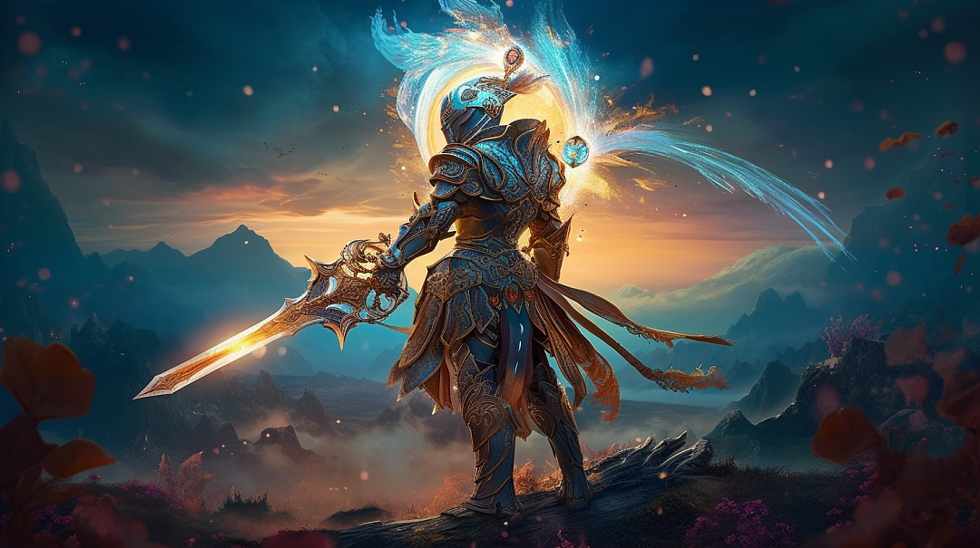 Surreal-style divine Paladin