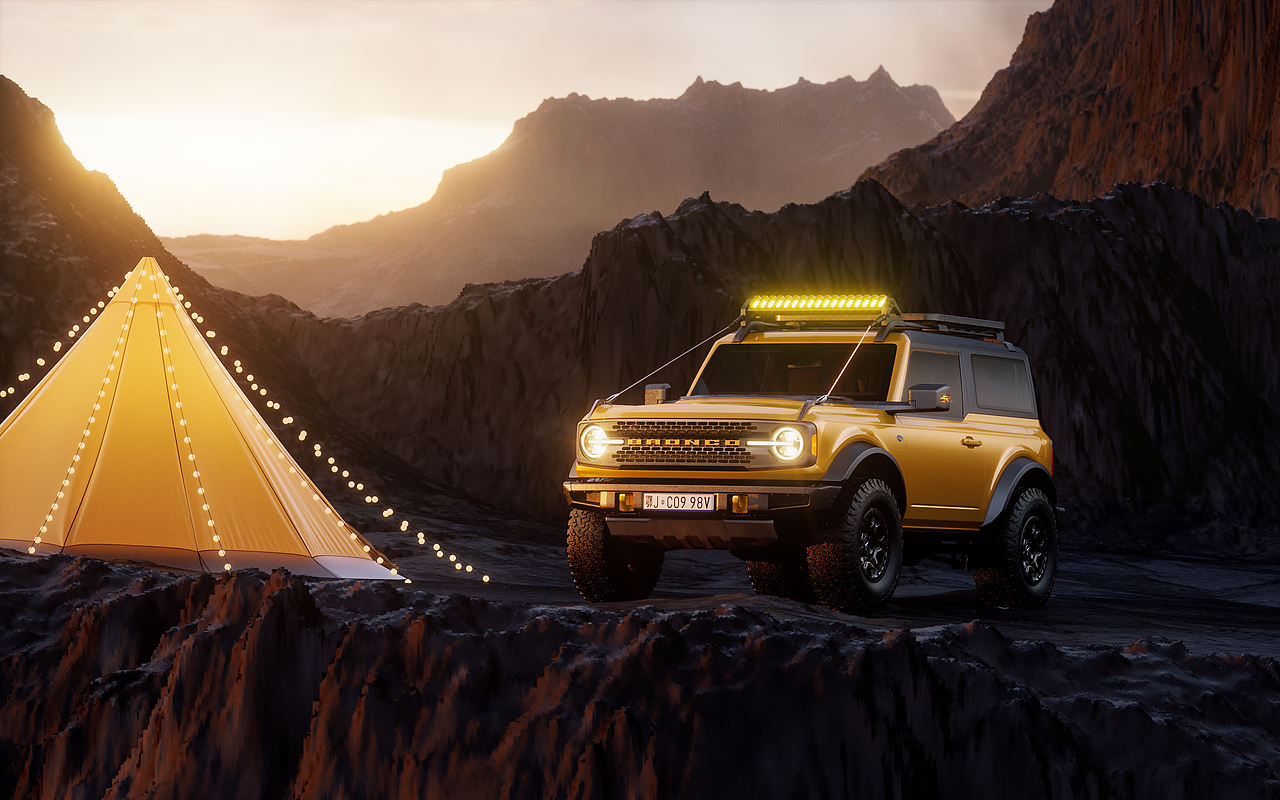 Ford Bronco CGI 福特烈马 硬派SUV 户外场景渲染(图ZMzQxNzgzNjM2) - 机械/交通 - 站酷设计师程弎益原创素材 - 站酷ZCOOL