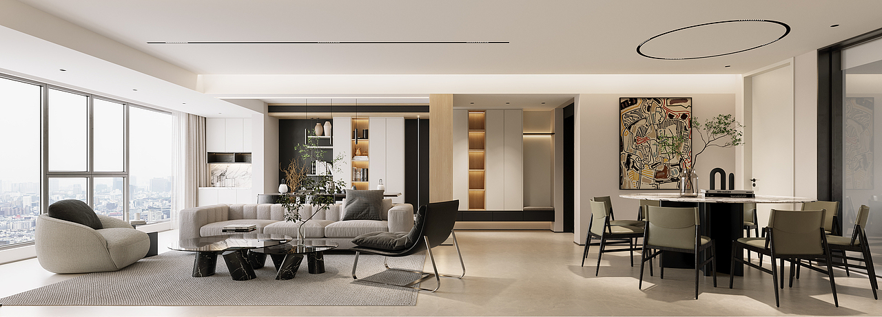 現(xiàn)代大平層（圖ZMzI2MTM1ODc2） - 家裝設計 - 站酷設計師意凡表現(xiàn)原創(chuàng)素材 - 站酷ZCOOL