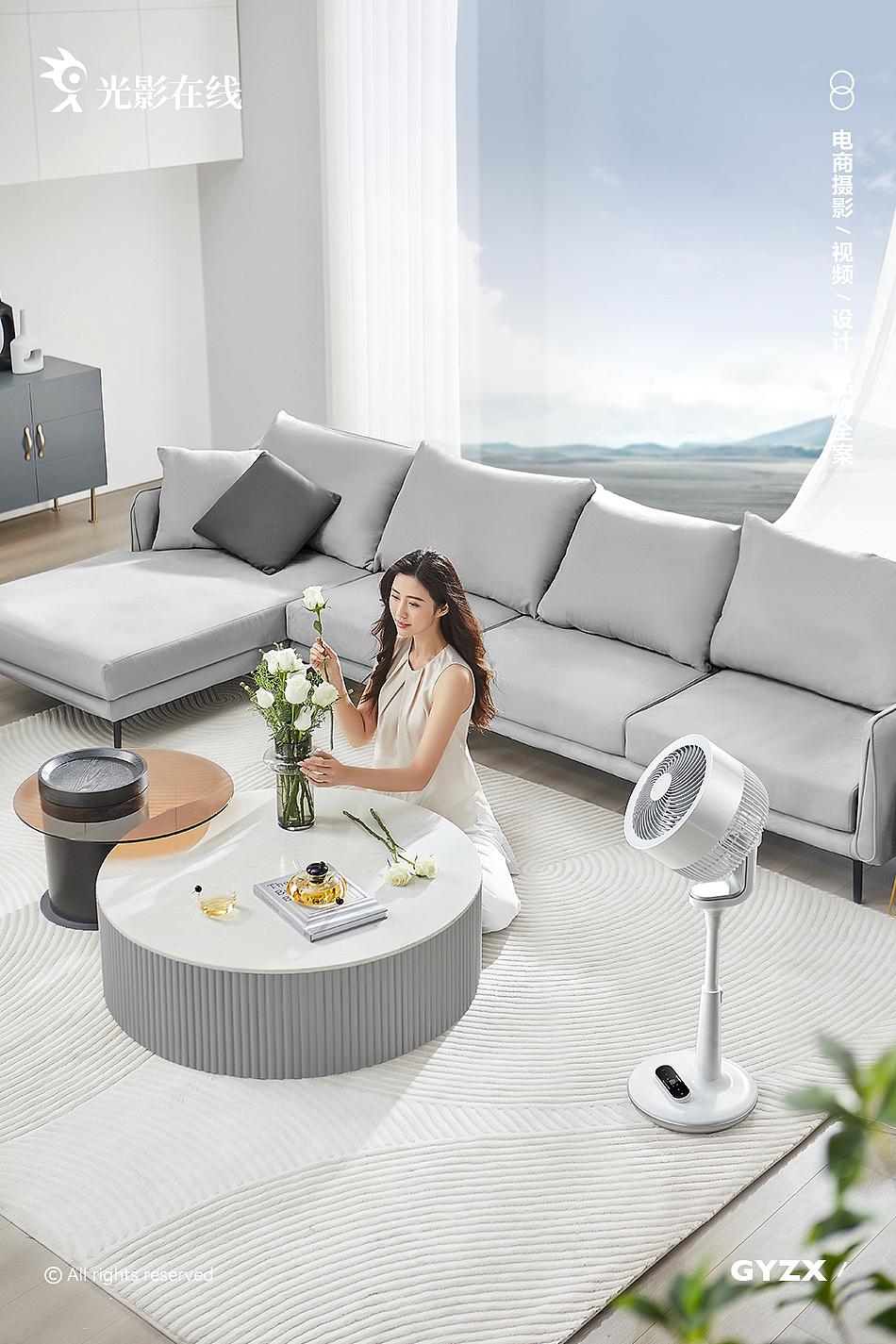 艾美特天鹅循环扇 | 家用落地扇 | 电商摄影