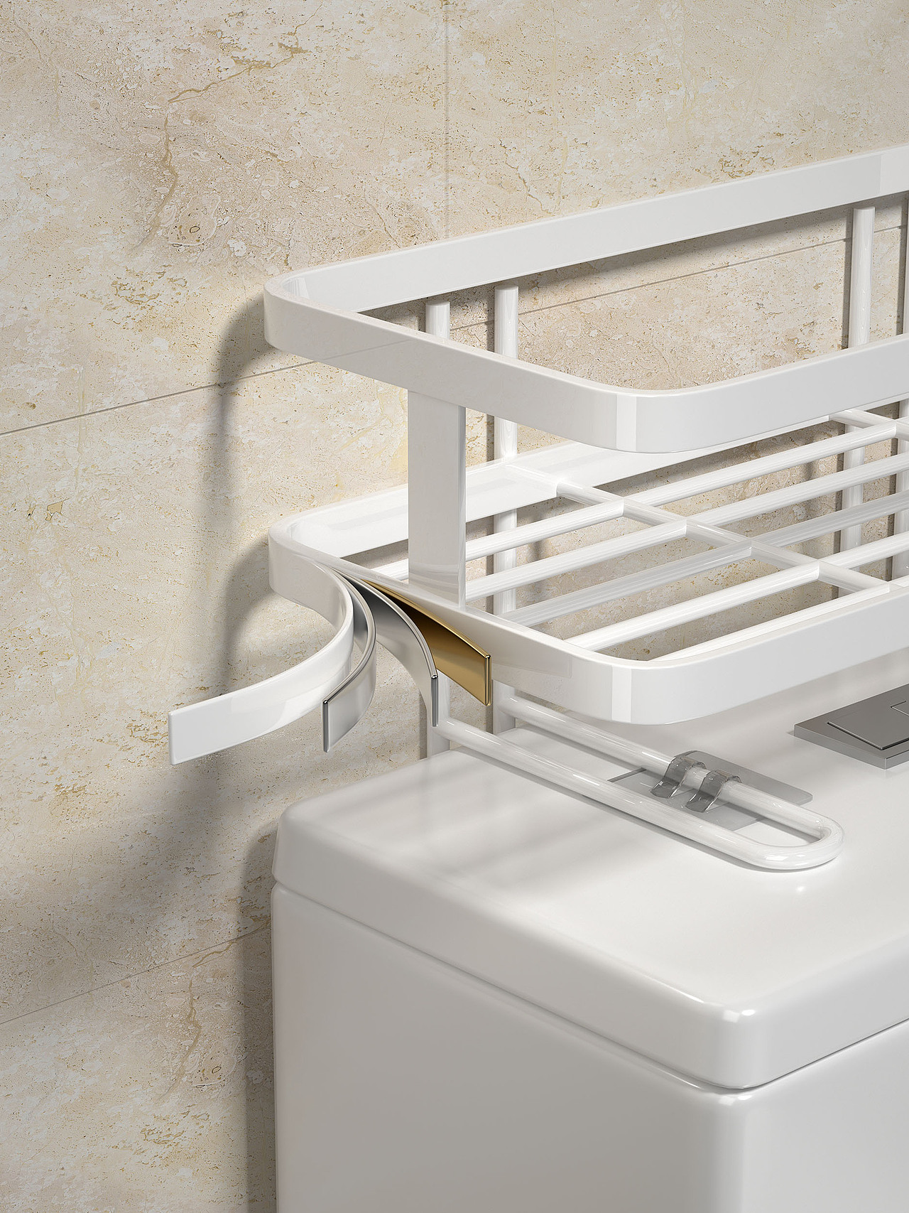 C4D产品建模渲染-马桶置物架