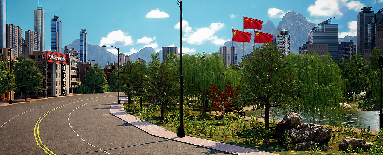 UE4/UE5 虚拟搭建城市-数字孪生-大城市场景（图ZMzE2MDUyNDI0） - 建筑/空间 - 站酷设计师CG繁华原创素材 - 站酷ZCOOL