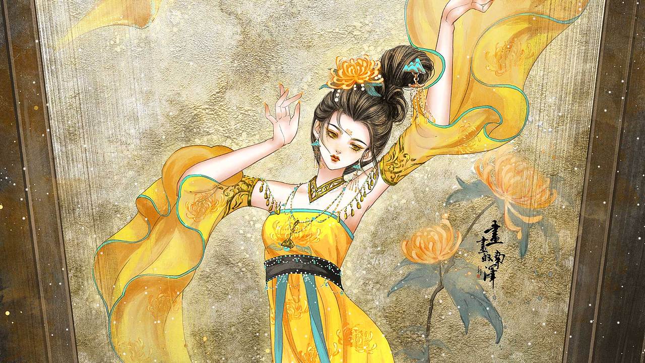 【十二花神】九月菊花（图ZMzU0ODkyMzg4） - 商业插画 - 站酷设计师画画的南泽原创素材 - 站酷ZCOOL