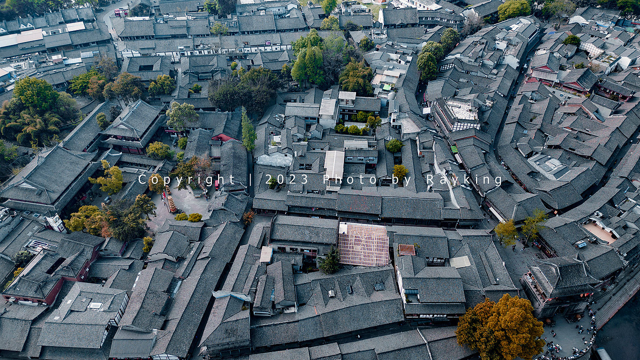 黄龙溪古镇航拍