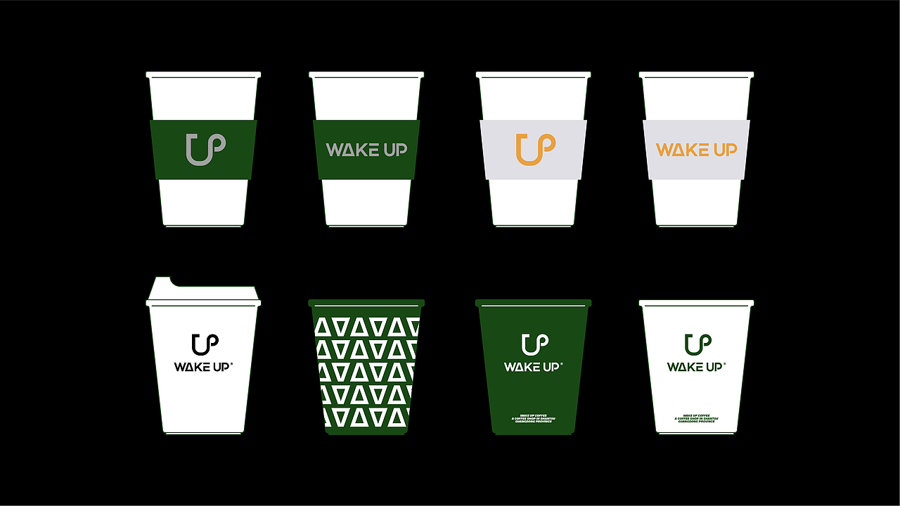 WAKE UP丨咖啡店品牌设计 餐饮vi设计 饮品店vi coffee（图ZMjk3Mjg1NDE2） - 品牌 - 站酷设计师LOGO设计_陈港原创素材 - 站酷ZCOOL