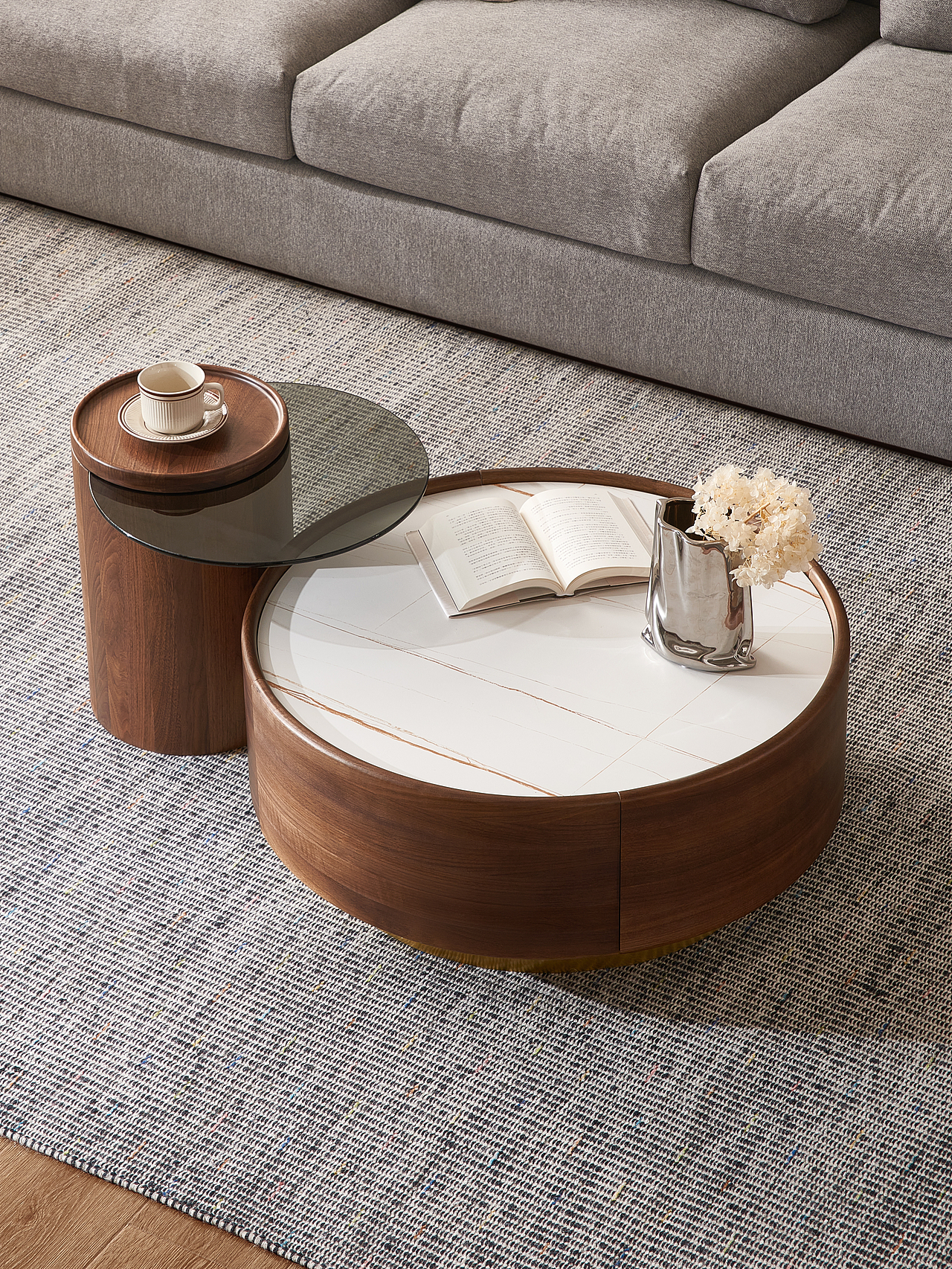 家具设计 | 黑胡桃木组合茶几