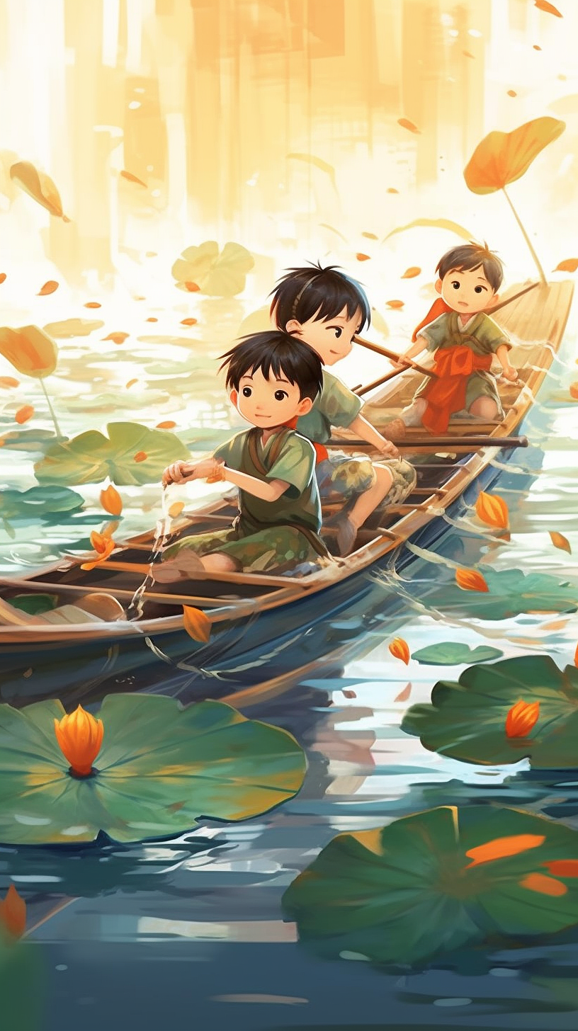 AI人工智能数字艺术创作作品:《龙舟端午》