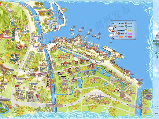 各个景区手绘地图3D全景地图绘制制作