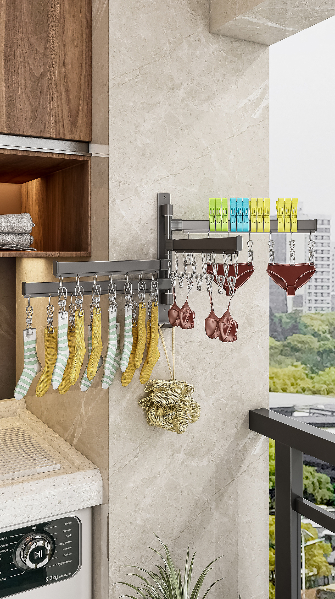 原创作品 | 阳台收纳用品渲染