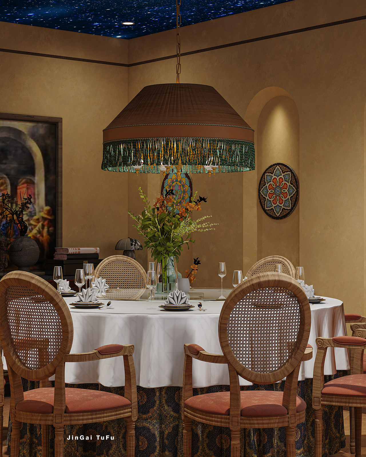 民族风情餐厅（图ZMzY4MDE3OTUy） - 酒店餐饮设计 - 站酷设计师图夫x金该_效果图原创素材 - 站酷ZCOOL