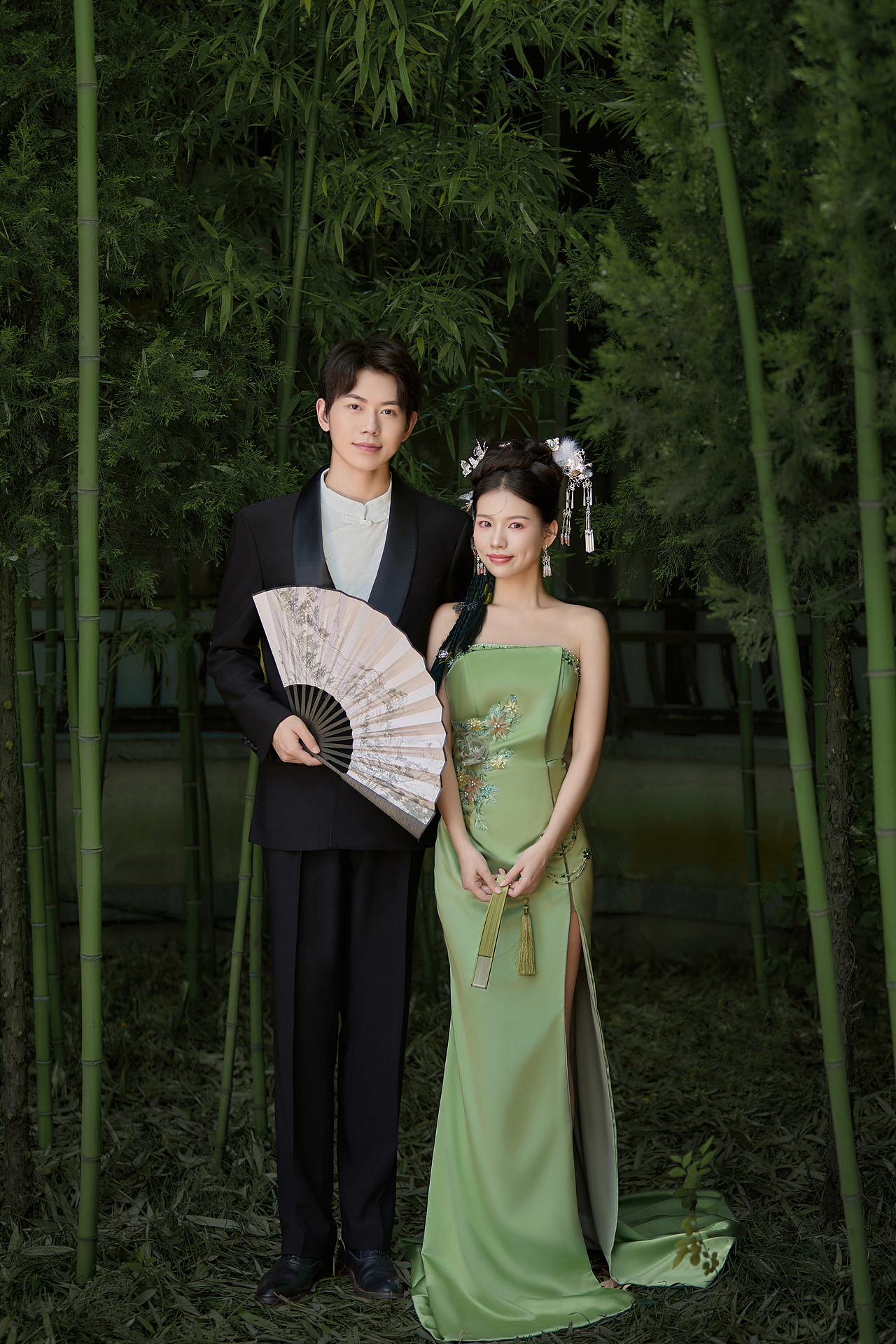 中式园林旗袍婚纱修图