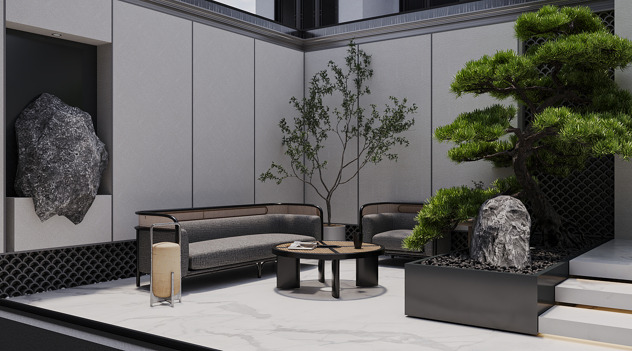 新中式庭院渲染