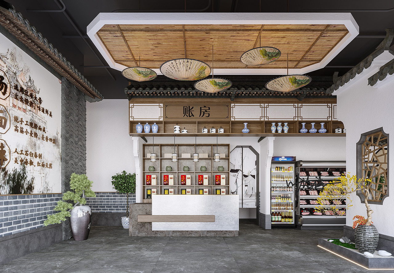 中餐厅设计|徽派建筑古风餐厅