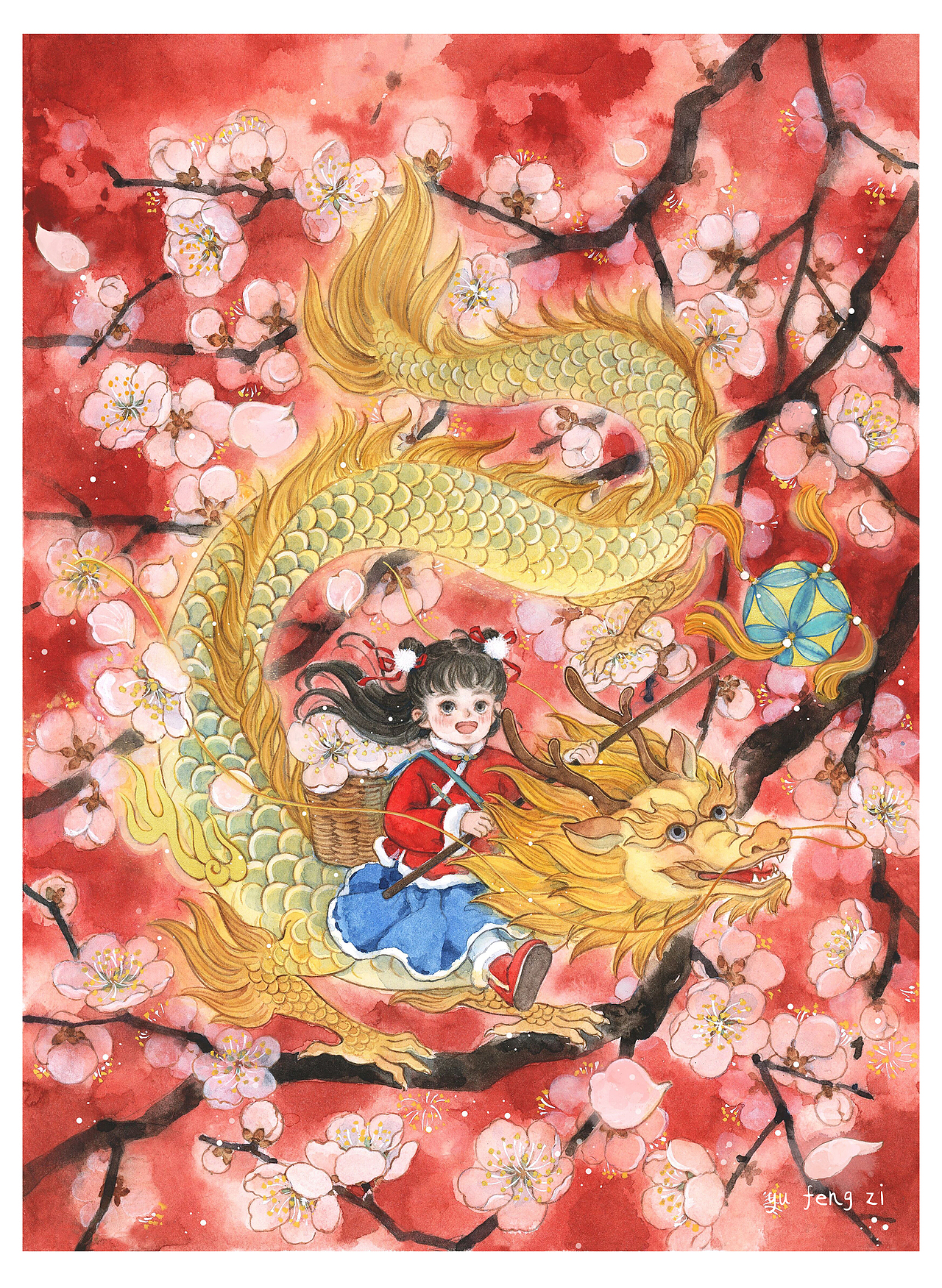 画里的从夏到冬（图ZMzU0NjI1NDY0） - 商业插画 - 站酷设计师鱼风子原创素材 - 站酷ZCOOL