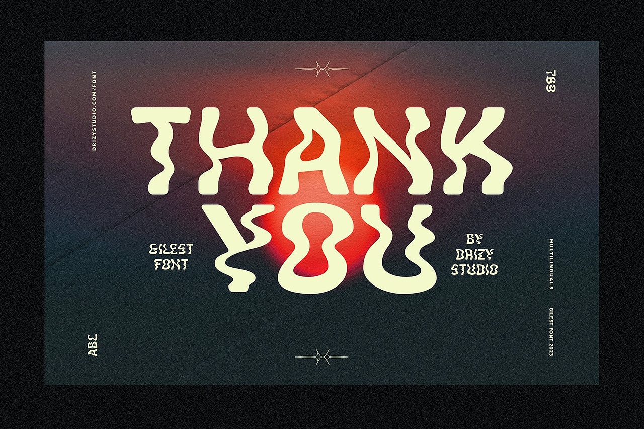 潮流复古迷幻扭曲酸性故障风潮牌标识海报标语英文字体