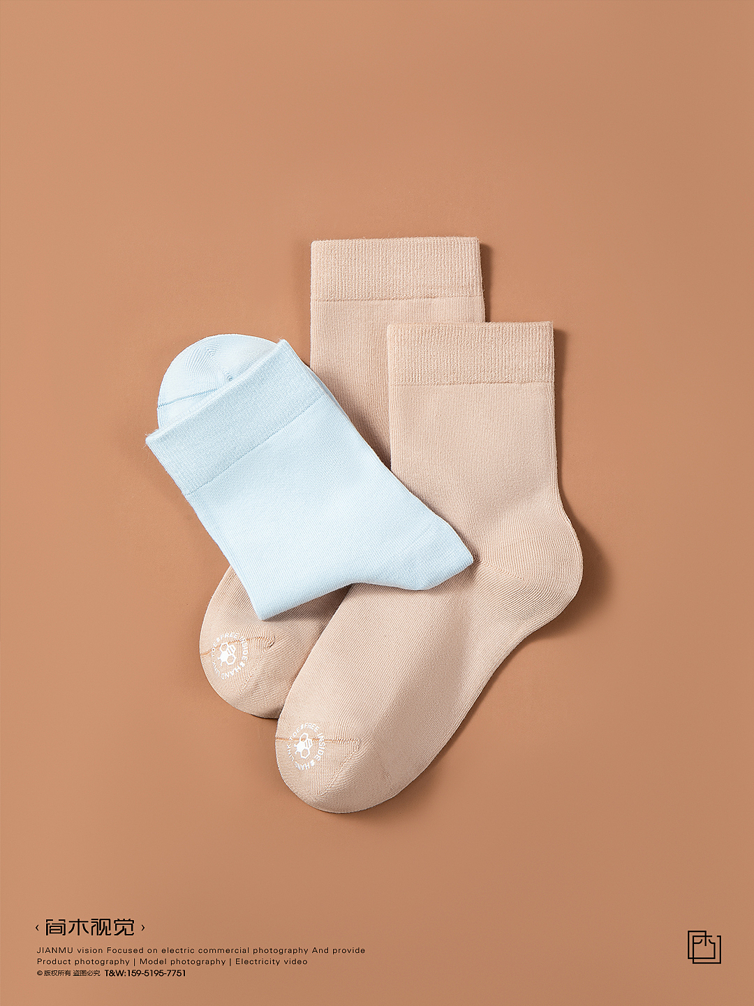 女士袜子产品创意摄影丨简木视觉 女袜棉袜 主图拍摄