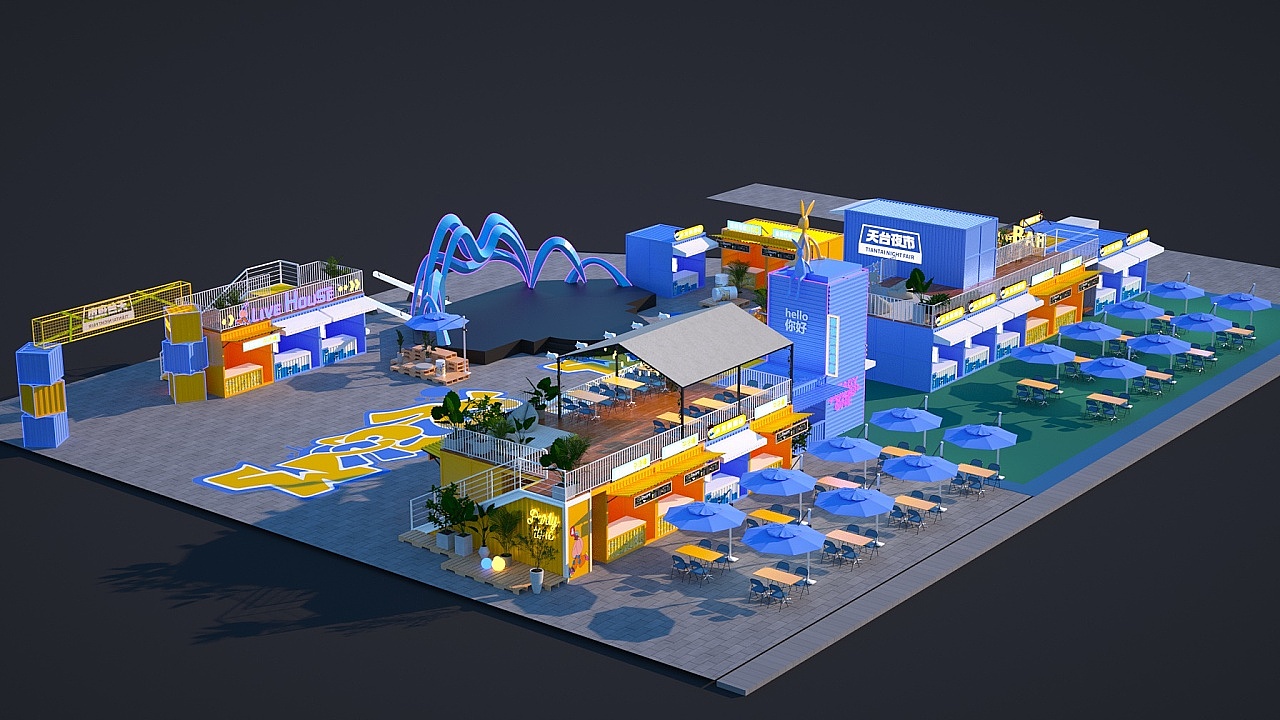 天台夜市（图ZMzIzOTY2NDIw） - 建筑/空间 - 站酷设计师超弦设计原创素材 - 站酷ZCOOL