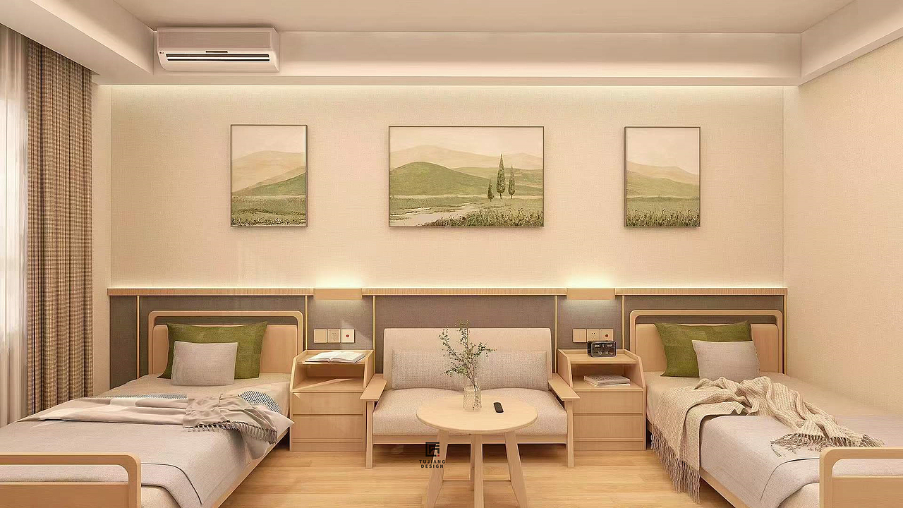 工装养老院设计案例丨温馨舒适的晚年生活之所（图ZMzY2MTAxMTk2） - 商业空间设计 - 站酷设计师杨桃不酸丶原创素材 - 站酷ZCOOL