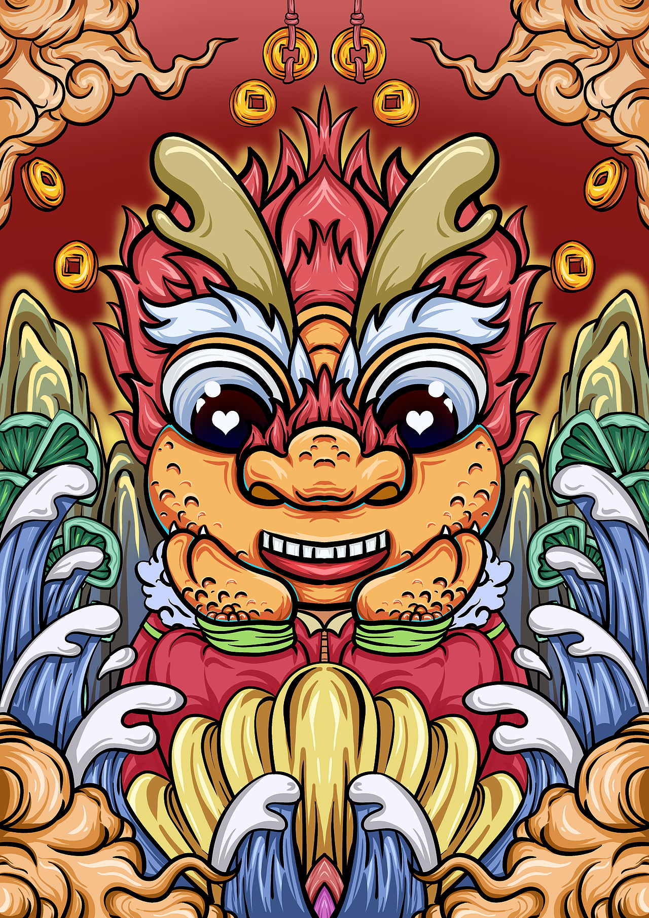 国潮十二生肖插画