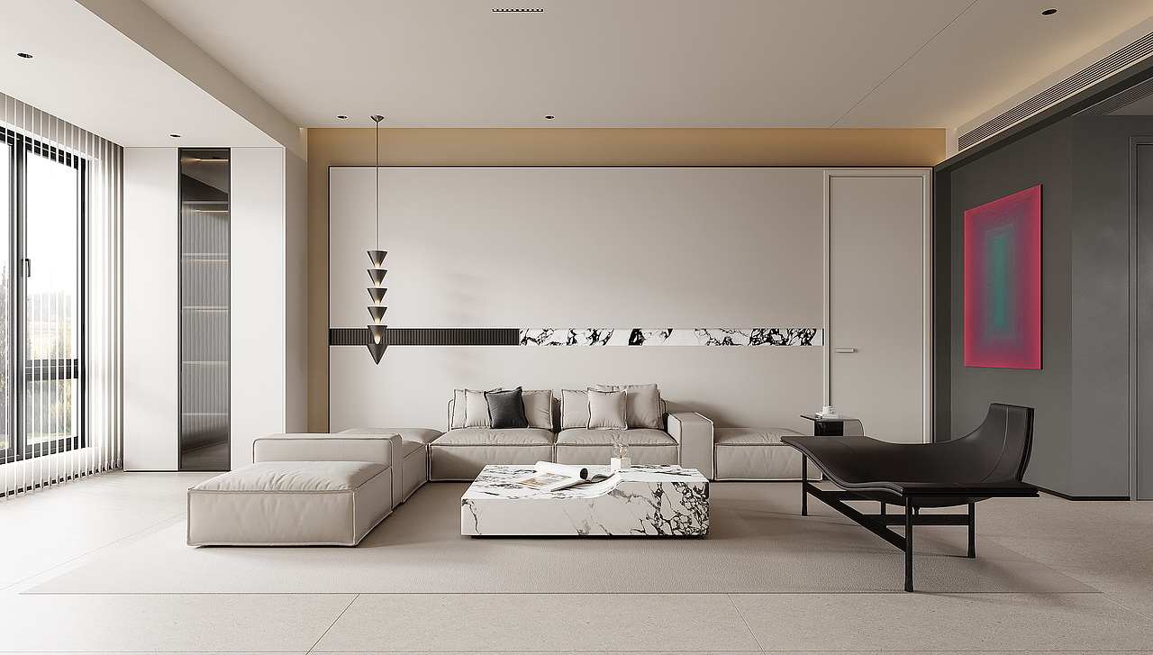 现代客餐厅——白龙马效果图