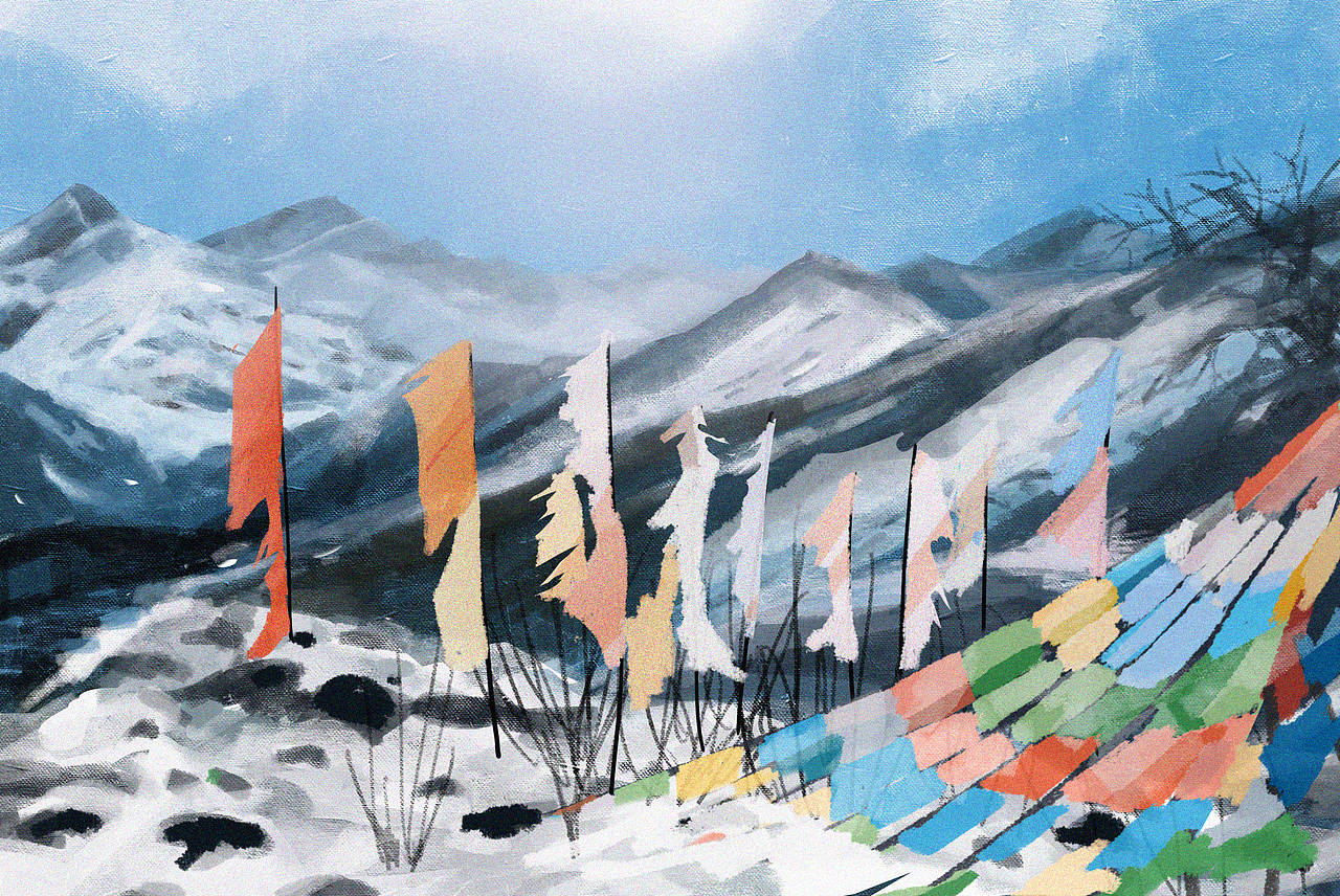 藏区的雪（图ZMzQ4MzU5NDI0） - 创作习作 - 站酷设计师盒飞原创素材 - 站酷ZCOOL