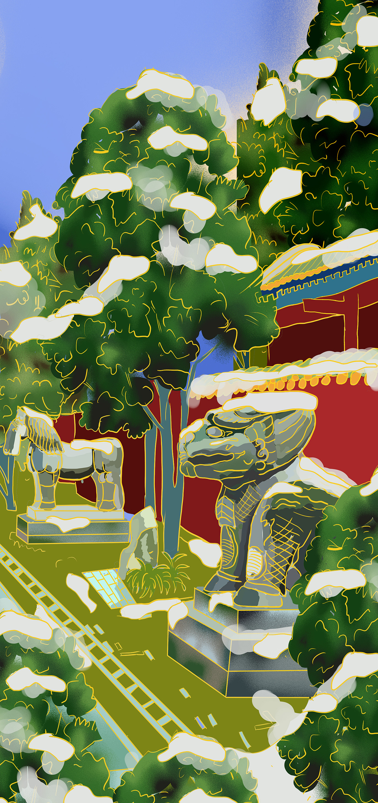 武侯四季（图ZMzAyMTg2NDE2） - 商业插画 - 站酷设计师喜月白原创素材 - 站酷ZCOOL