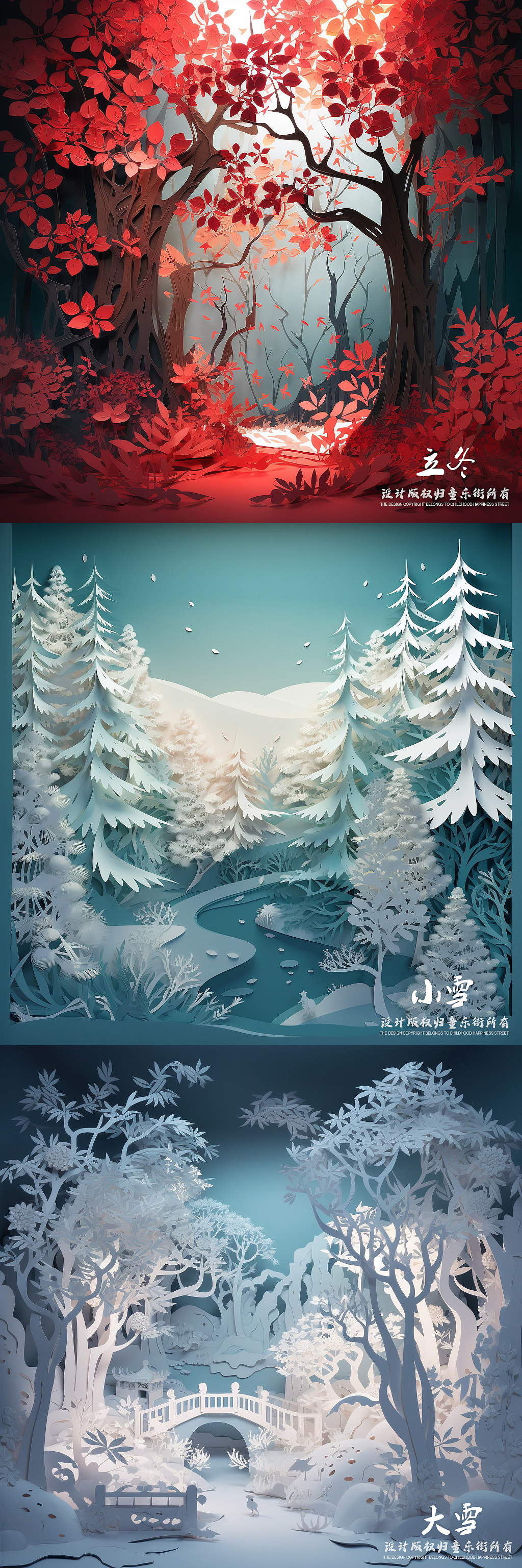 来自未来的剪纸设计，惊艳你的四季！（图ZMzM4OTcxMDI4） - 图案 - 站酷设计师童乐街原创素材 - 站酷ZCOOL