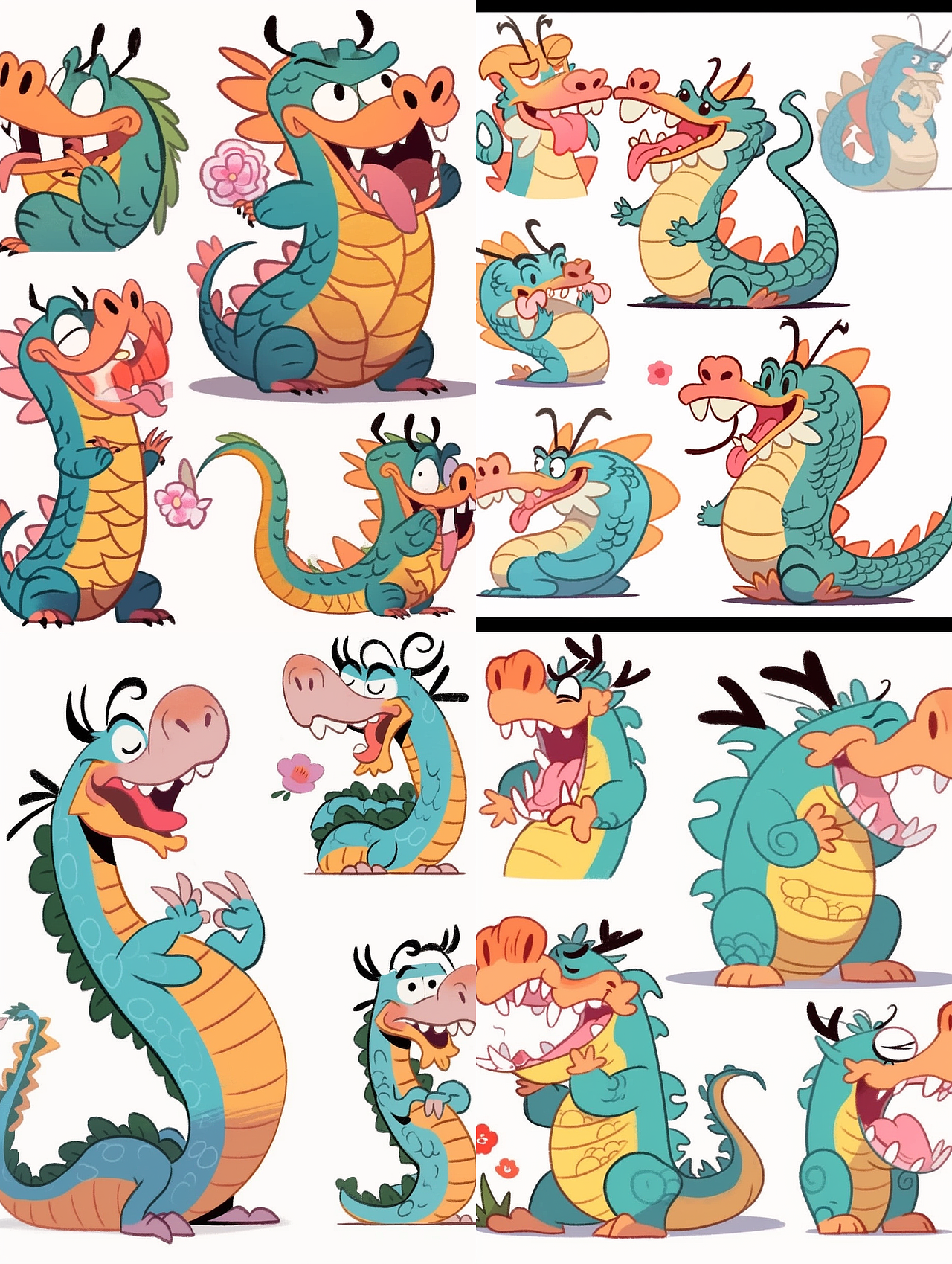 龙卡通可爱龙生肖插画表情包形象设计吉祥物（图ZMzQzNzkwMDI4） - 商业插画 - 站酷设计师画画的小可原创素材 - 站酷ZCOOL