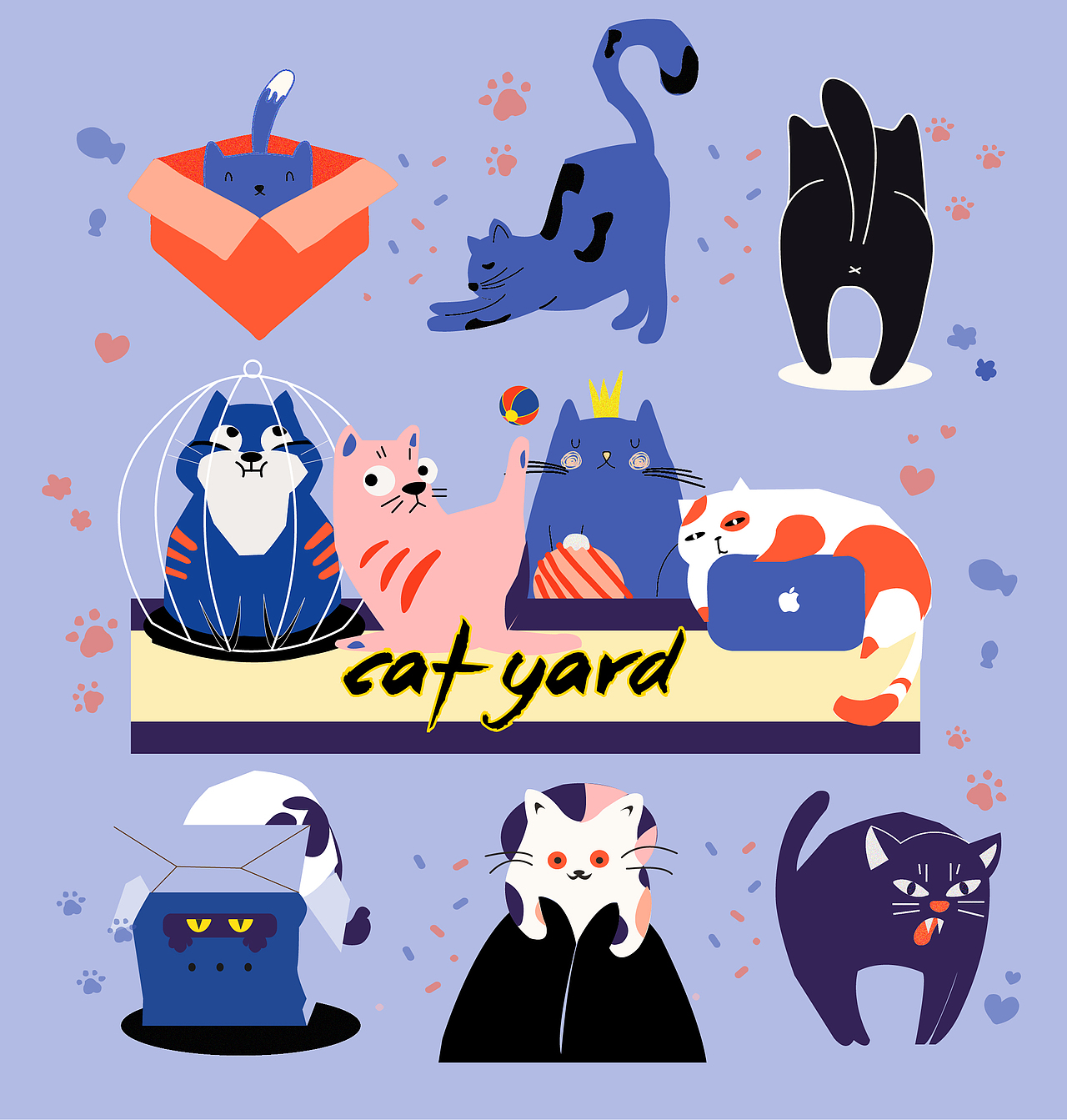 猫咪插画大合集（图ZMzM1NTQ3MjMy） - 图案 - 站酷设计师瀰縌原创素材 - 站酷ZCOOL