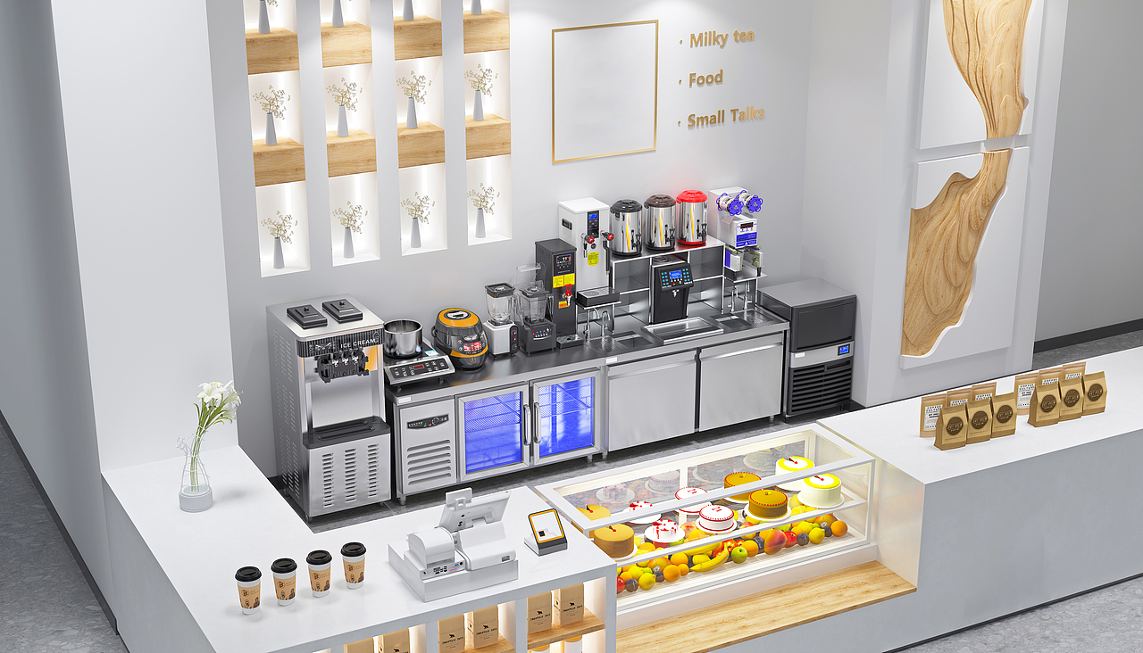 奶茶店餐饮设备3D建模渲染源文件（图ZMzcwNDg2NTI0） - 产品 - 站酷设计师奶茶设备3D源文件原创素材 - 站酷ZCOOL