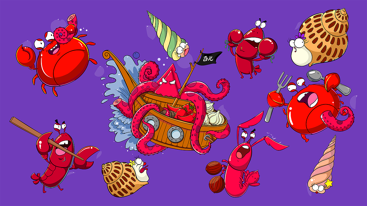 飞儿船长 餐饮插画 绿松鼠IP文创