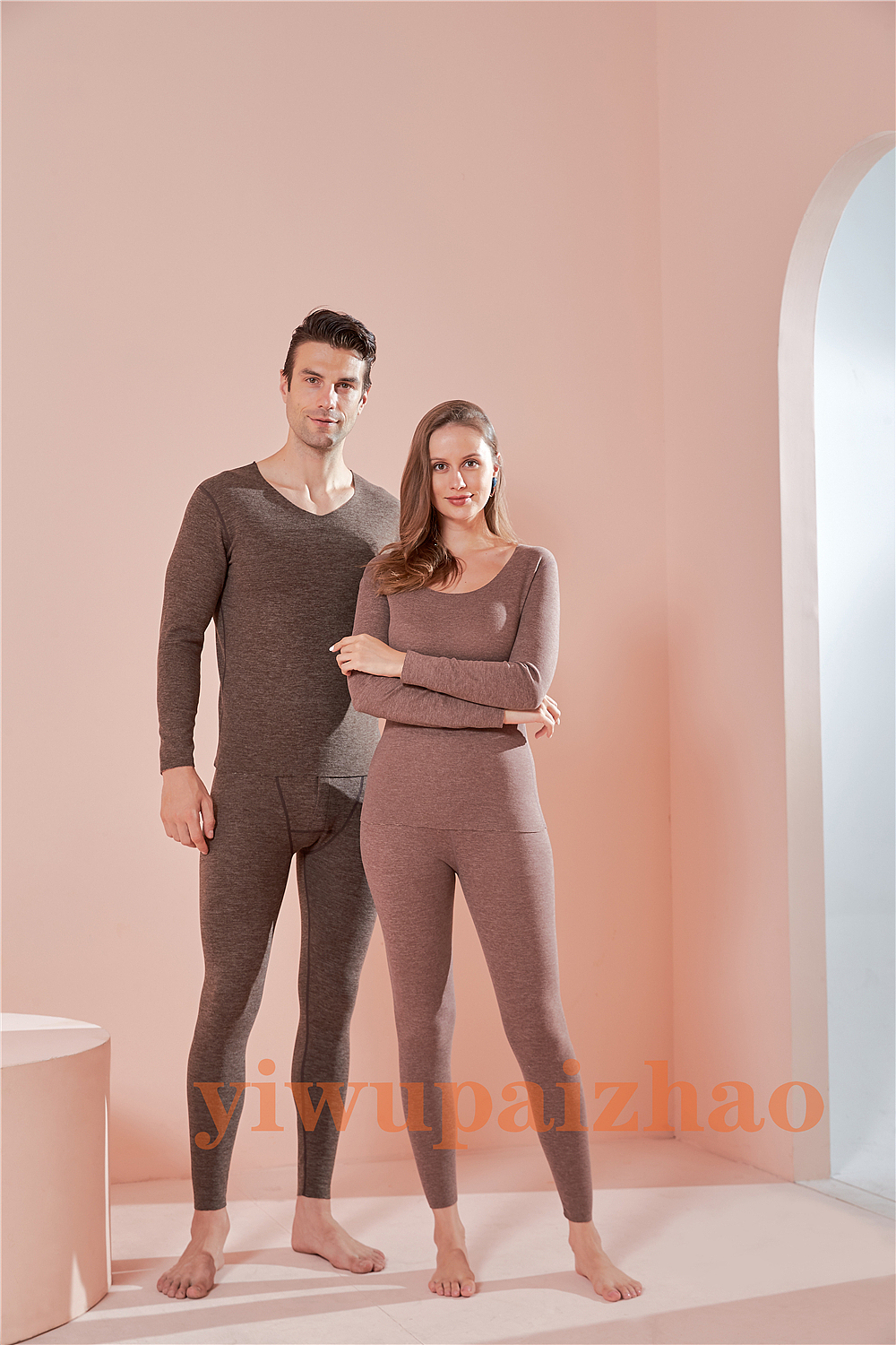 义乌保暖内衣拍照,男女外模合拍保暖内衣效果展示