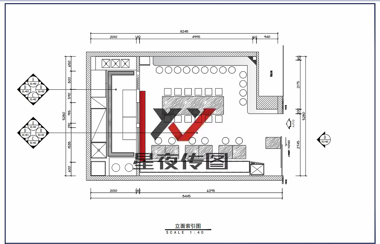 施工图||面馆室内装饰施工图