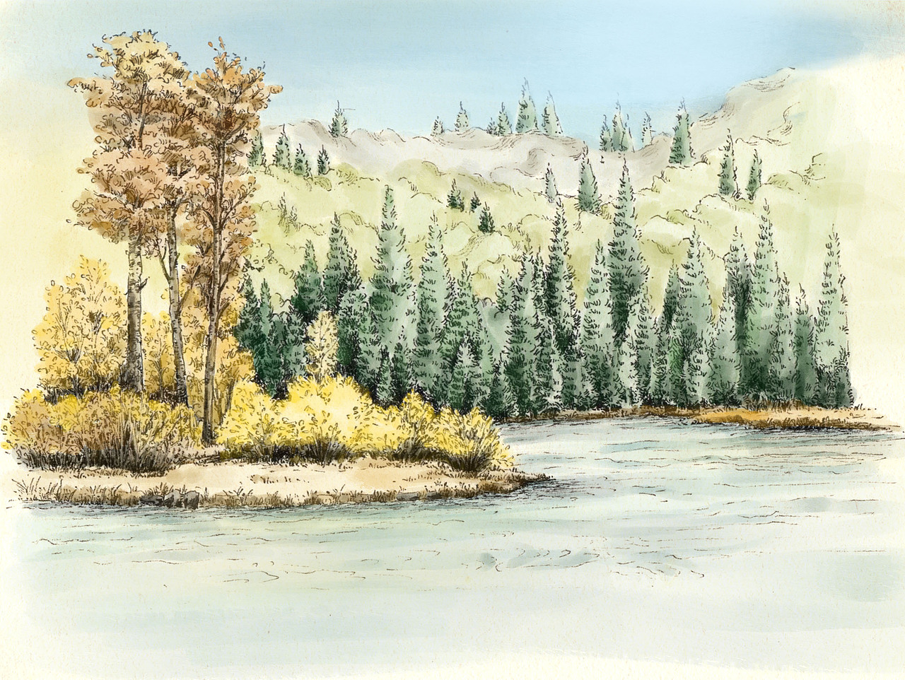 钢笔风景手绘（图ZMzU3Njk1MTUy） - 绘本 - 站酷设计师胜胜呀原创素材 - 站酷ZCOOL