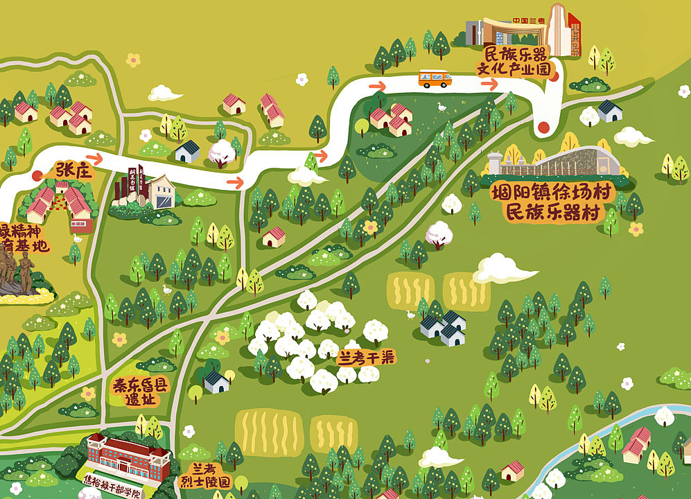 河南兰考手绘地图