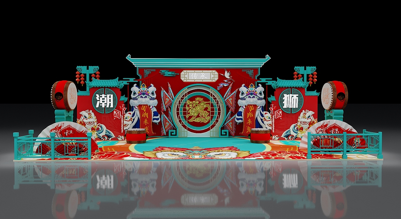 直播舞台3D设计效果图
