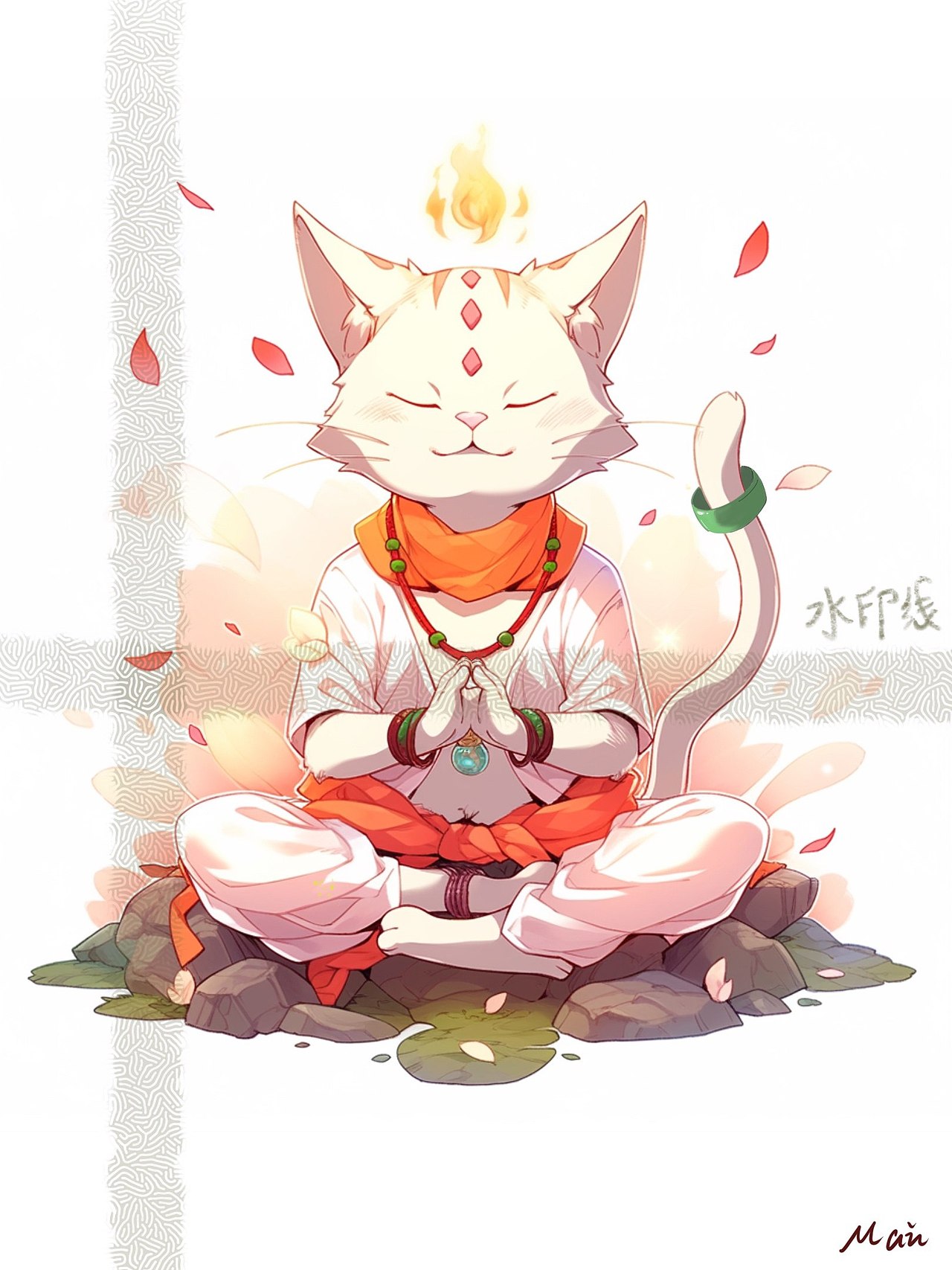 冥想的貓（圖ZMzU2NDYzMDk2） - 藝術插畫 - 站酷設計師在俄插畫師原創(chuàng)素材 - 站酷ZCOOL