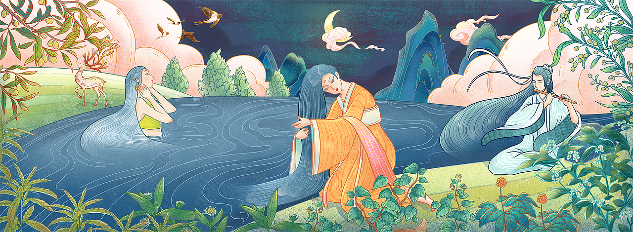 新国潮插画&商业合作插画小合集（图ZMzQ1MjcwMzgw） - 商业插画 - 站酷设计师妍子喵工作室原创素材 - 站酷ZCOOL