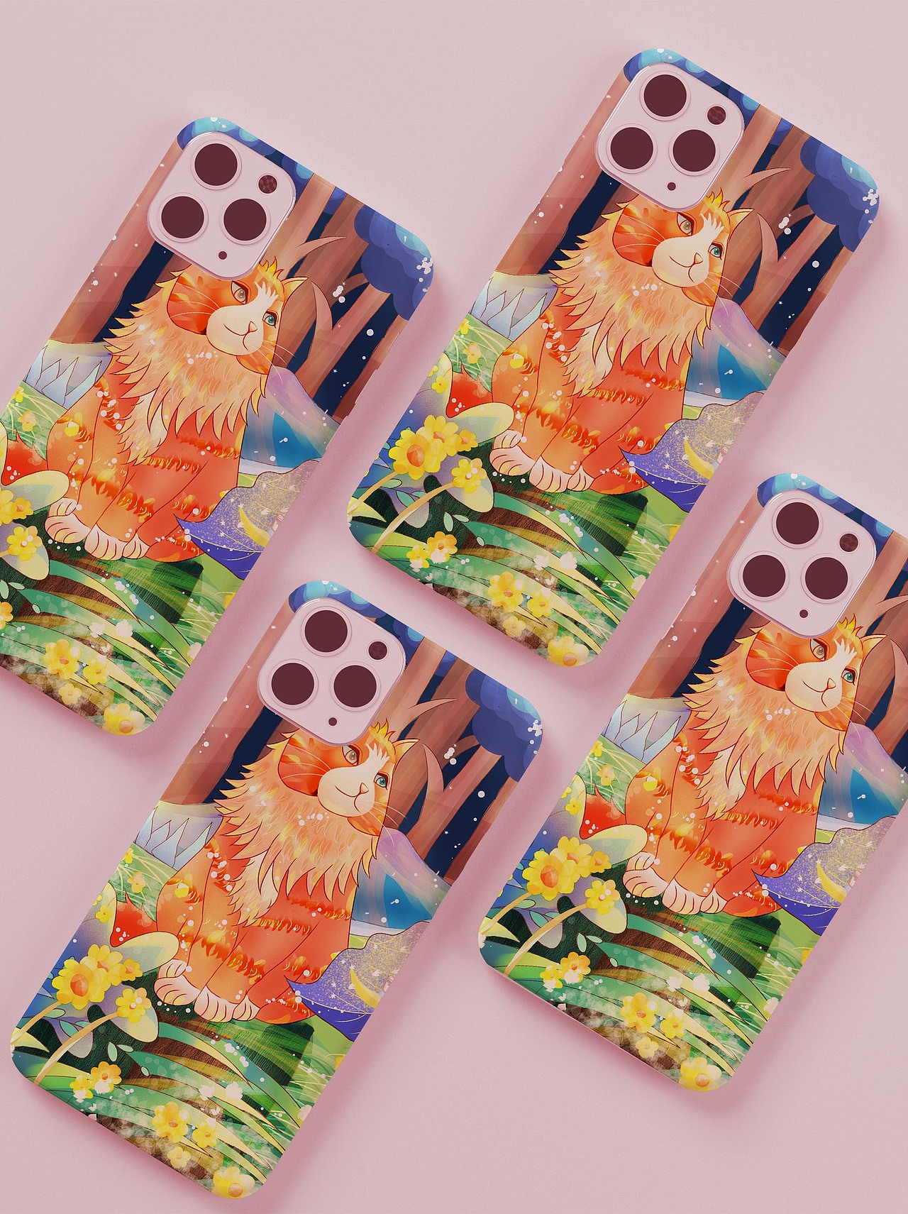 治愈猫-动物场景插画