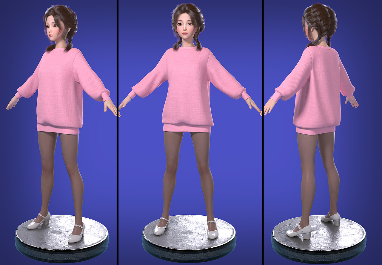 原创数字人美少女可爱女孩美女大学生青春少女