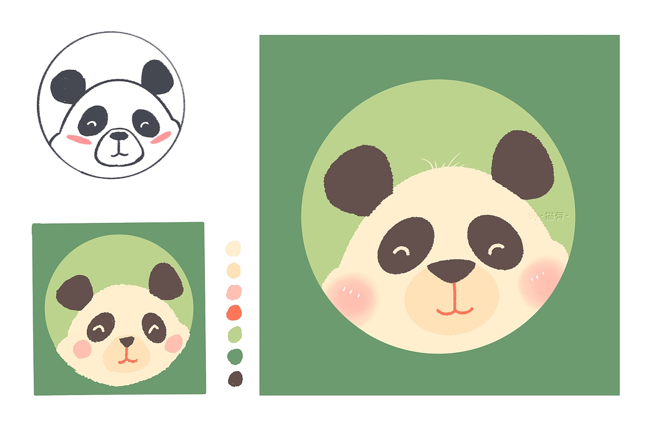 动物头像1-9（图ZMzE0NDAwMTk2） - 儿童插画 - 站酷设计师猫啊有原创素材 - 站酷ZCOOL