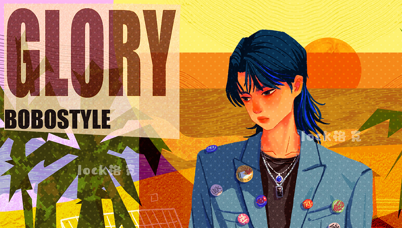 一套王一博复古拼贴风格人物插画终于可以分享给大家了