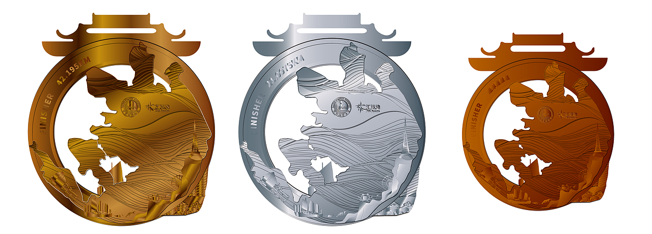 江蘇銀行2022蘇州“環(huán)太湖1號公路”馬拉松獎牌設(shè)計（圖ZMzM0ODQwNTcy） - 生活用品 - 站酷設(shè)計師Luke_Wei原創(chuàng)素材 - 站酷ZCOOL