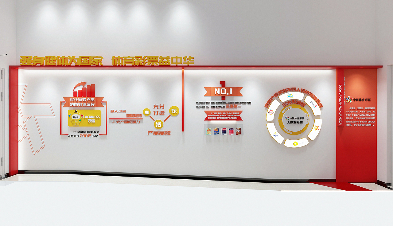 某体育彩票党建长廊