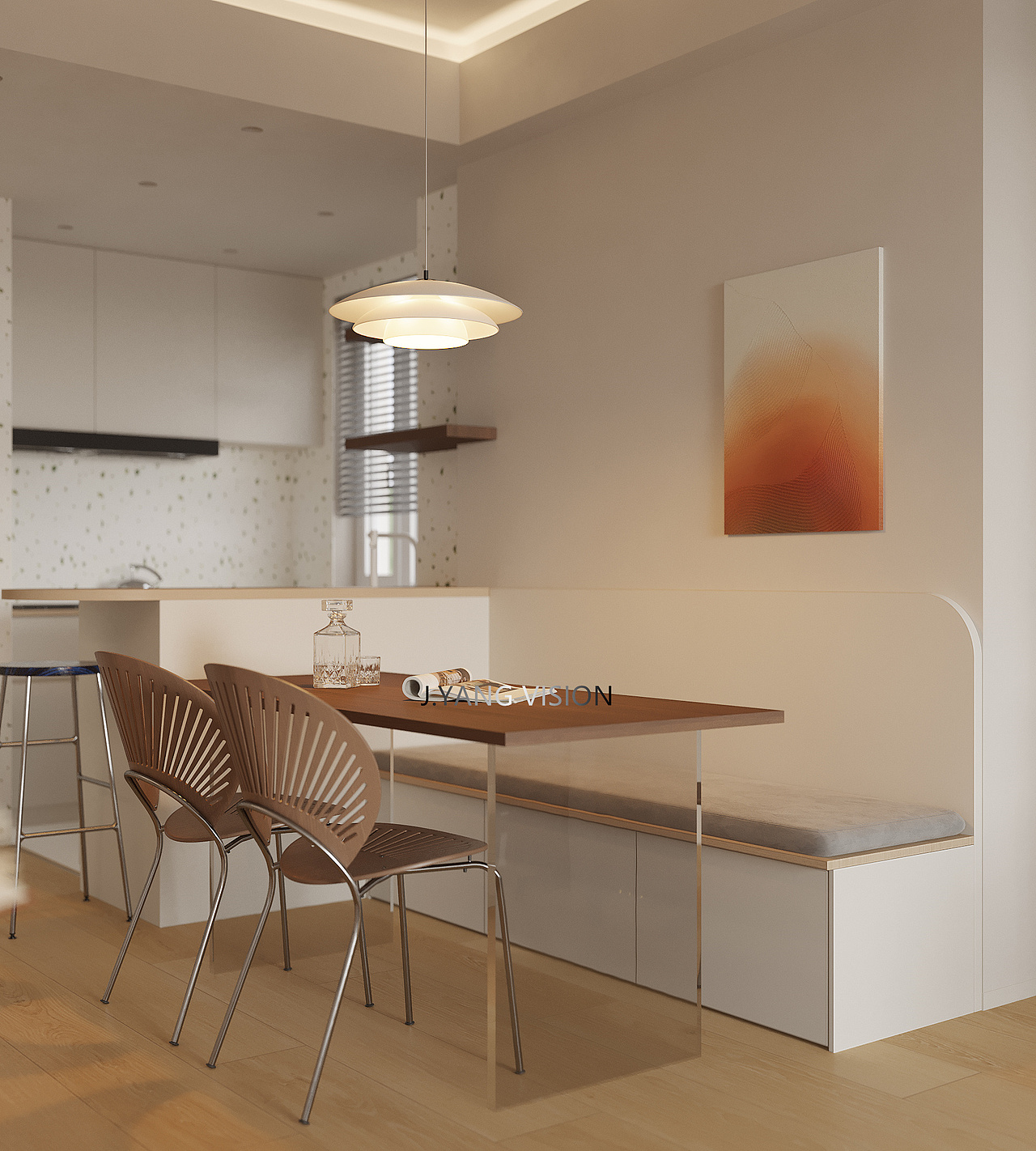 奶油风《客餐厅》（图ZMzE5MzE1MDA4） - 家装设计 - 站酷设计师静静表现原创素材 - 站酷ZCOOL