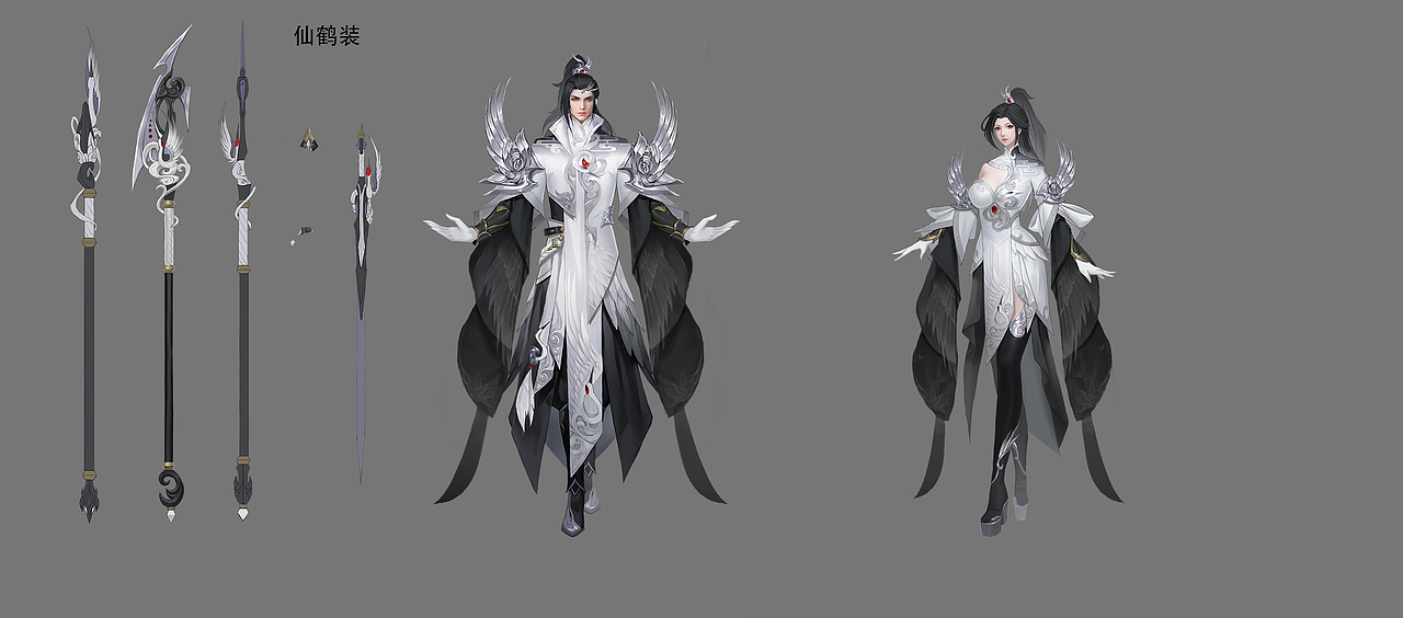 中国风男女角色套装（图ZMzQzNTkzNjAw） - 游戏原画 - 站酷设计师野生插画设计师原创素材 - 站酷ZCOOL