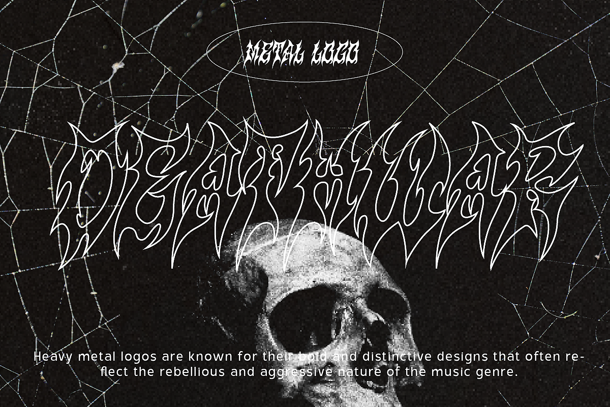 复古哥特重金属摇滚朋克乐队logo海报标题装饰英文字体